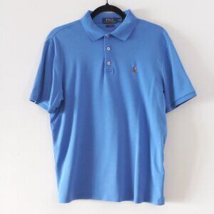 POLO RALPH LAUREN blue short sleeve polo shirt with full colour pony